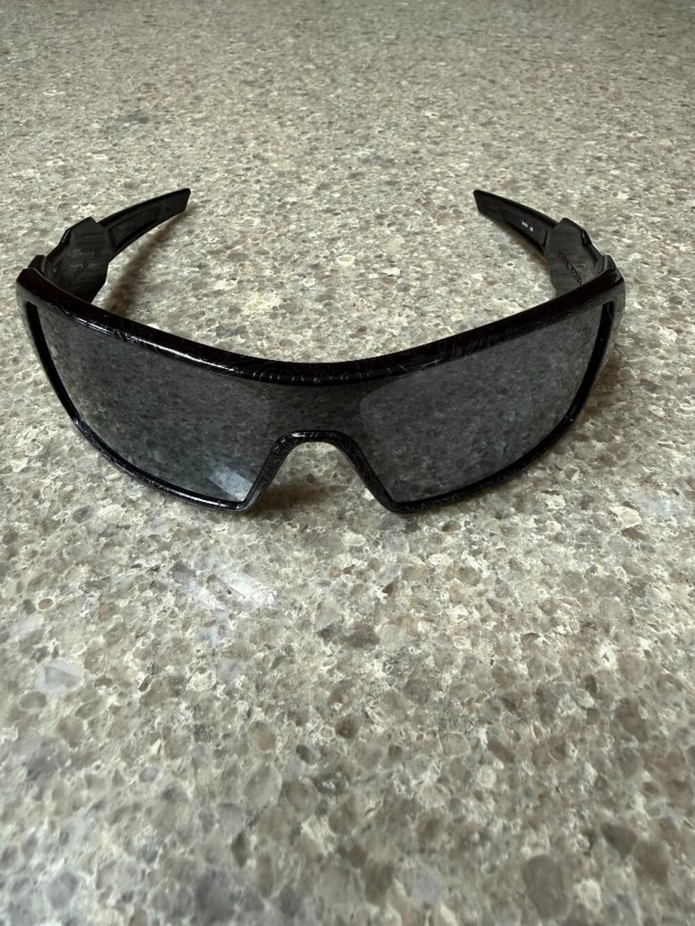 Oakley 24-001 Oil Rig Black w/ Ghost Text Frame Black Iridium Sunglasses